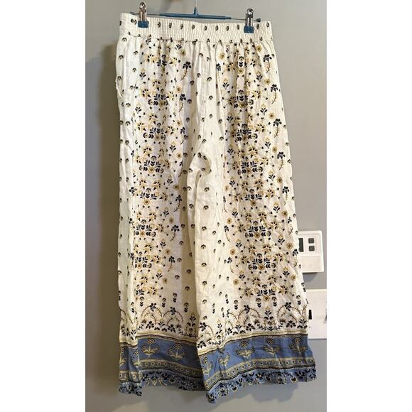 Joie Pants Wide Leg Linen Floral Pockets Bohemian Cropped Women’s Small - Picture 2 of 9